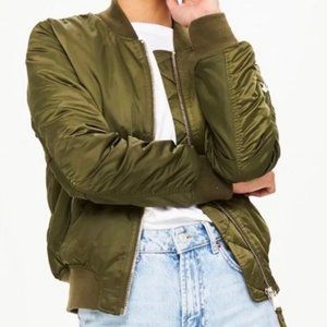 Topshop Army Green Bomber Jacket